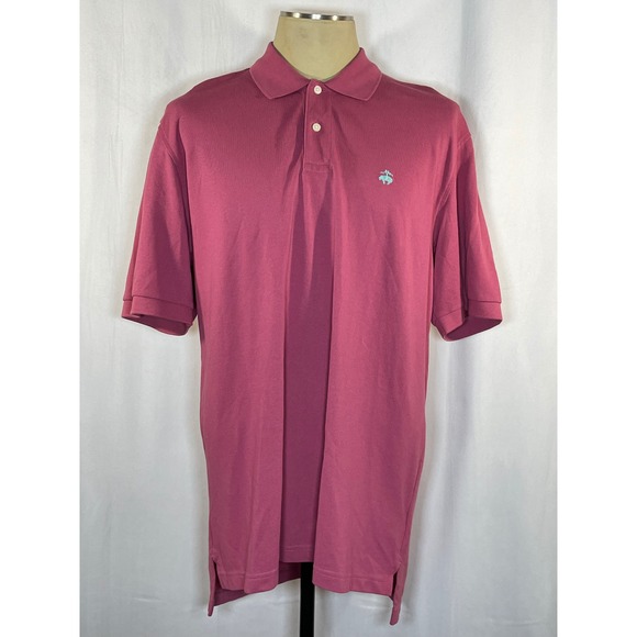 Brooks Brothers Performance Polo Shirt Mens Large Pink Short Sleeve Cotton - Picture 1 of 3
